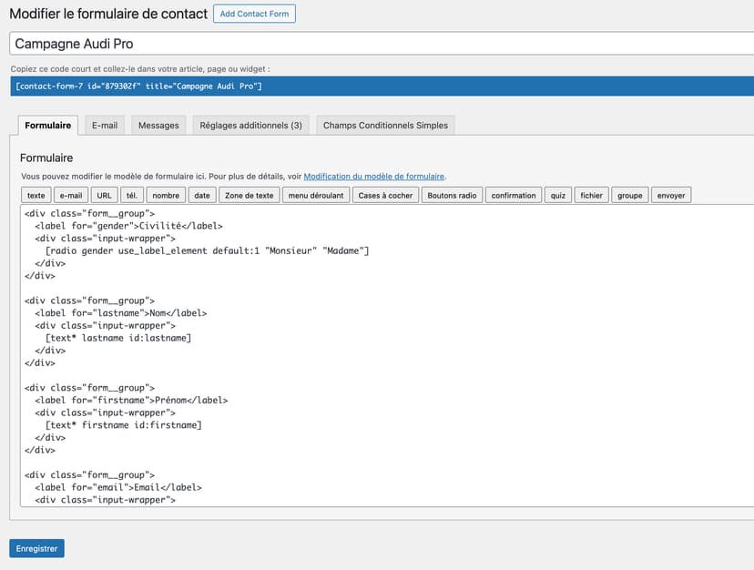 Configuration des règles conditionnelles