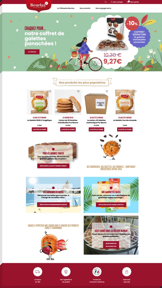 Capture de la page d’accueil de Patisserie Beurlay