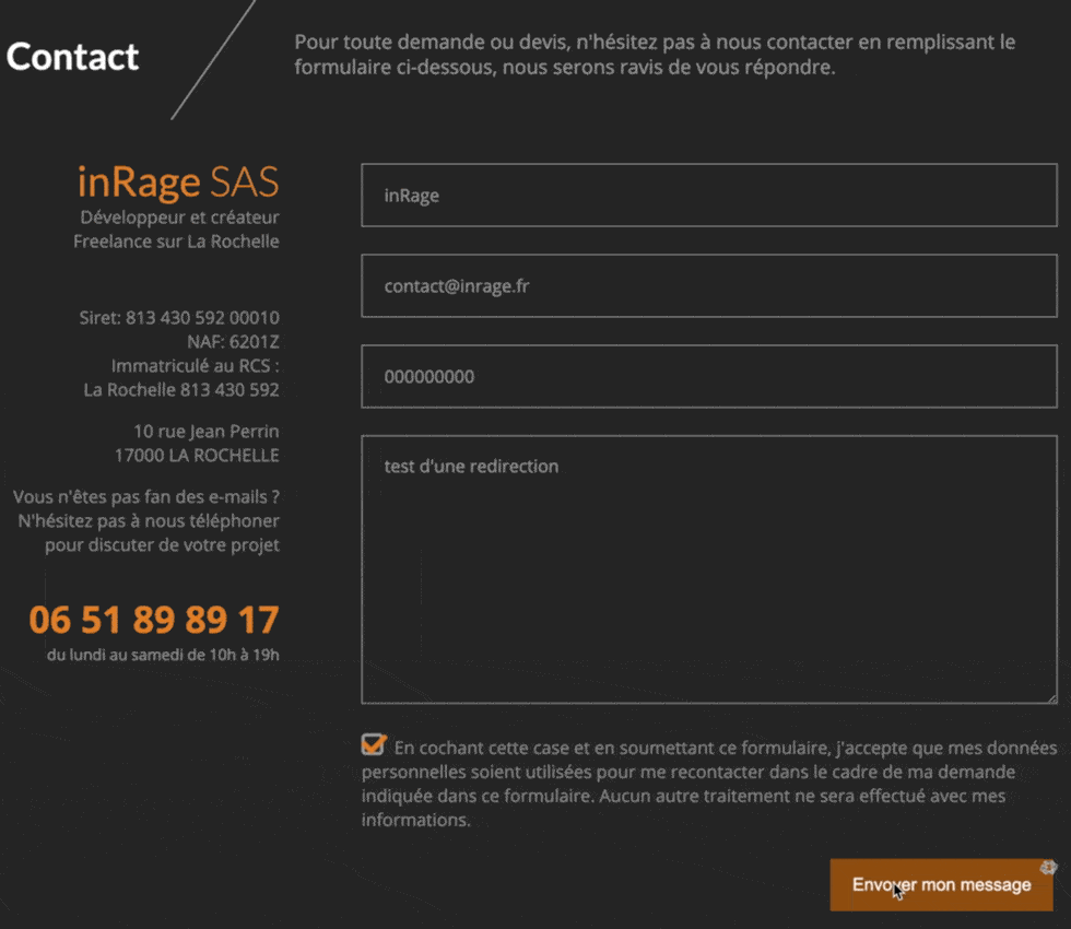 Double message de confirmation