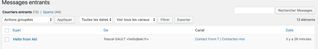 Champ personnalisé titre Contact form 7 / Flamingo
